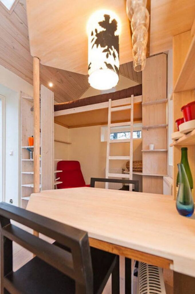Tiny Student Cottage in Sweden table