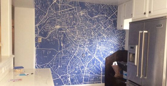 custom map wallpaper blue