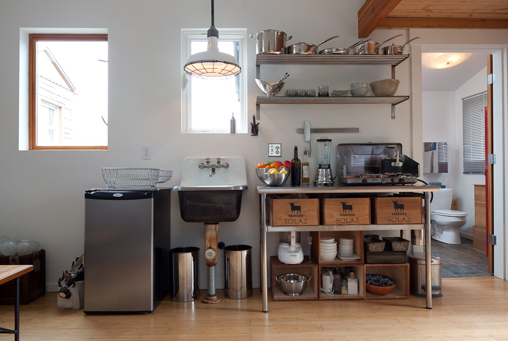 Garage Turned Tiny Home kitchen