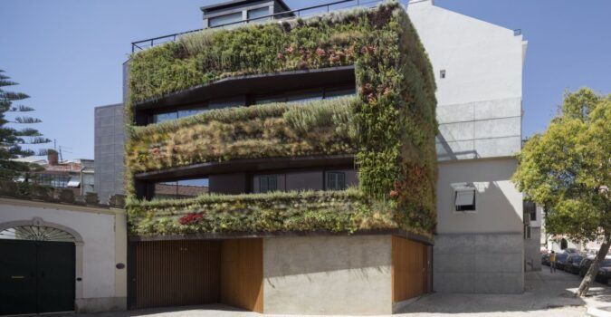 Living Facade of Plants on a Home in Portugal