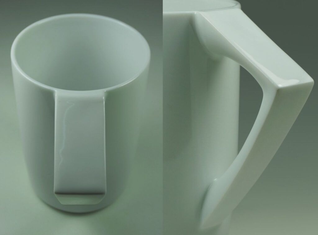 Bevel sanitary coffee mug design details