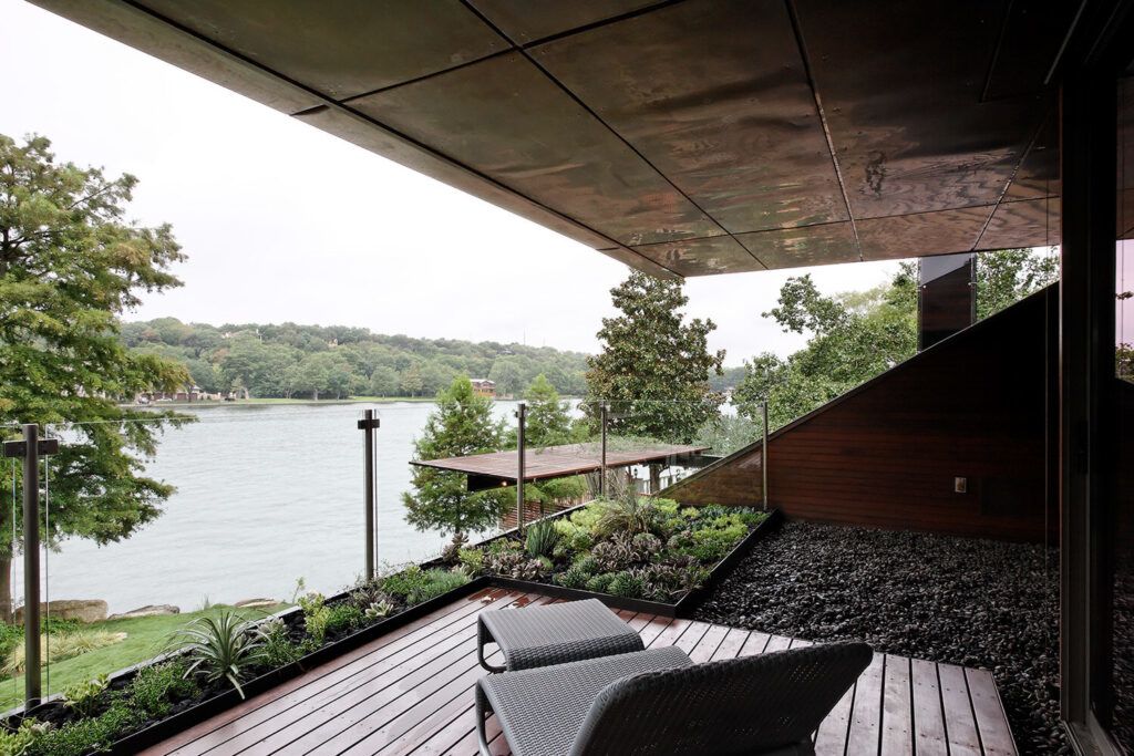 Lake austin modern luxury home plantings