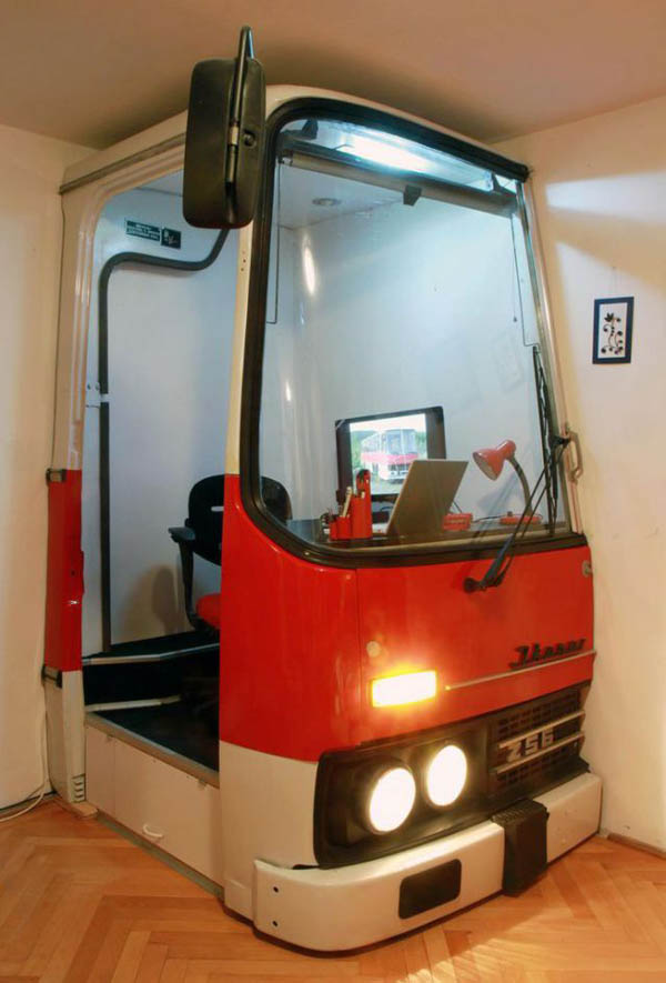 bus cabin to office