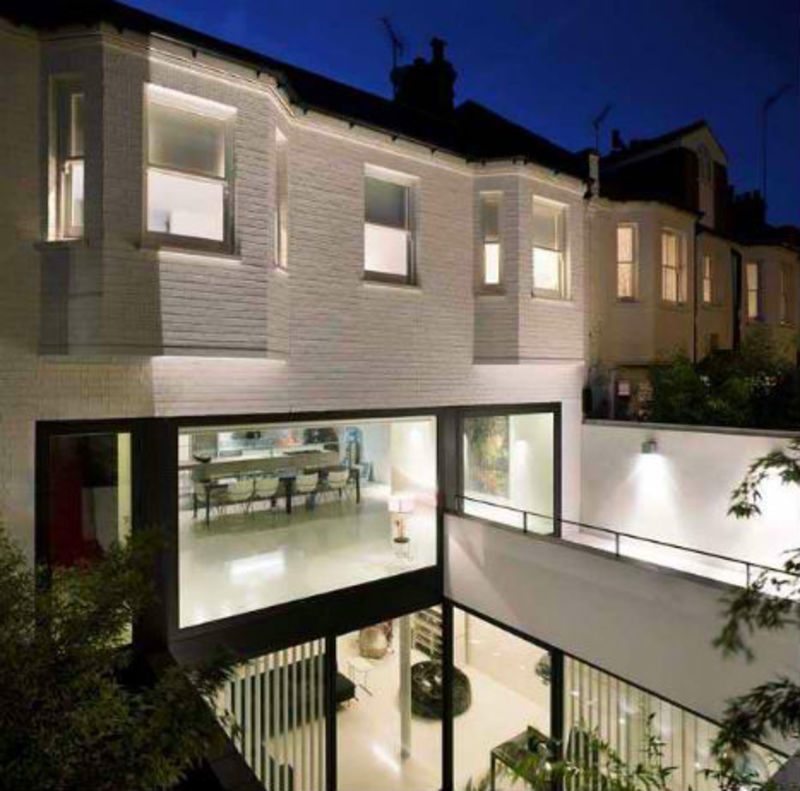 modern London row house addition