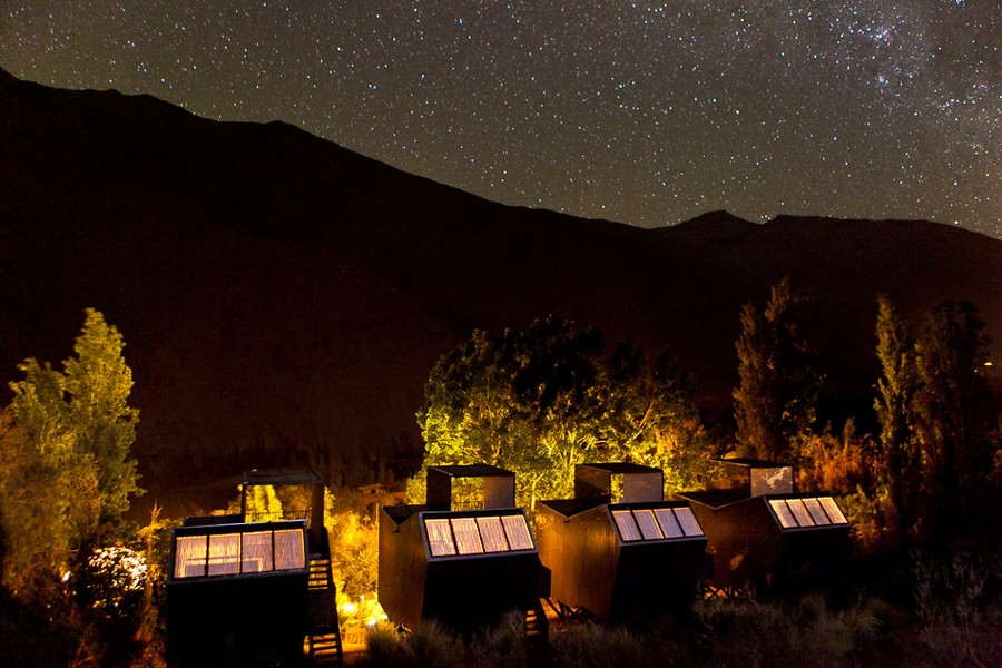 Elqui Domos Astronomical Hotel at night