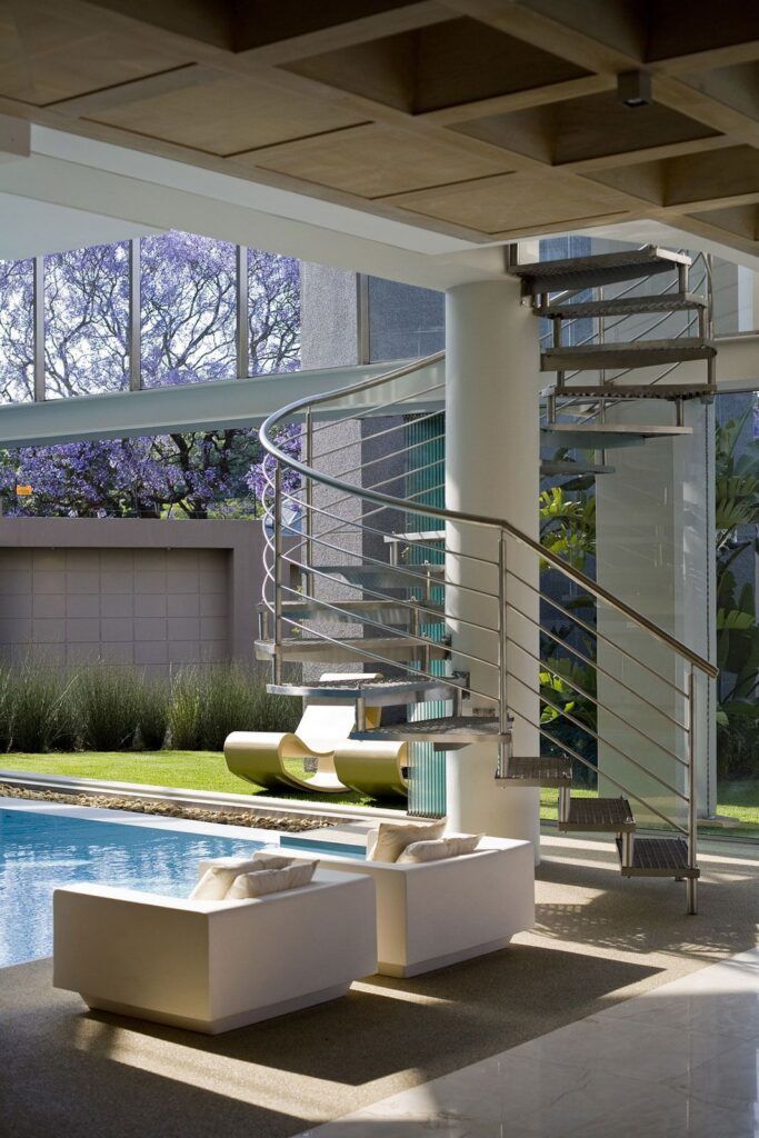 Glass House luxury retreat stairs