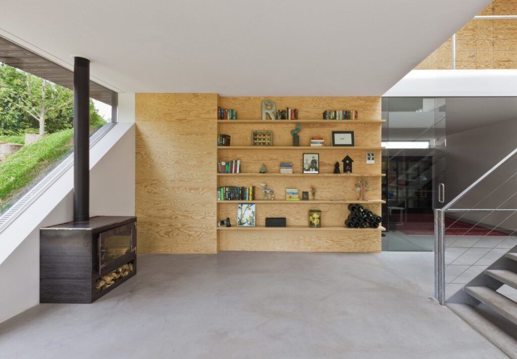Plywood home interiors by i29 bookcase