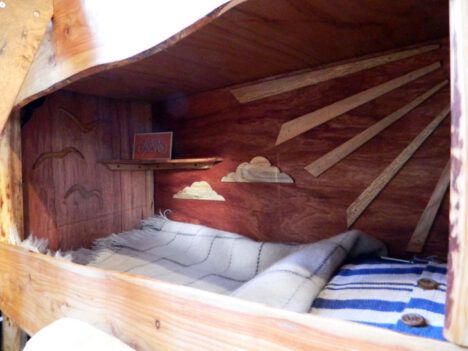 Rustic converted van bed