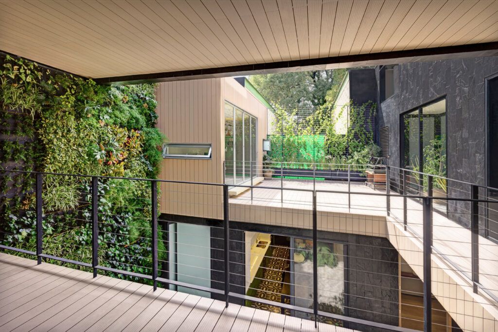 three-story green wall outdoor terraces