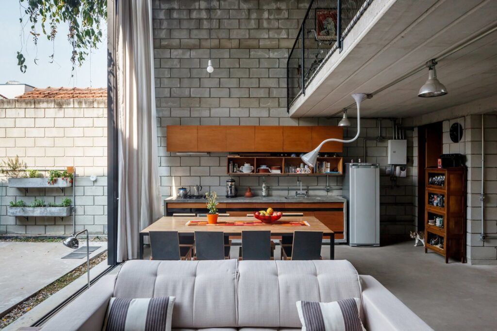 Brazilian home with inside out design kitchen