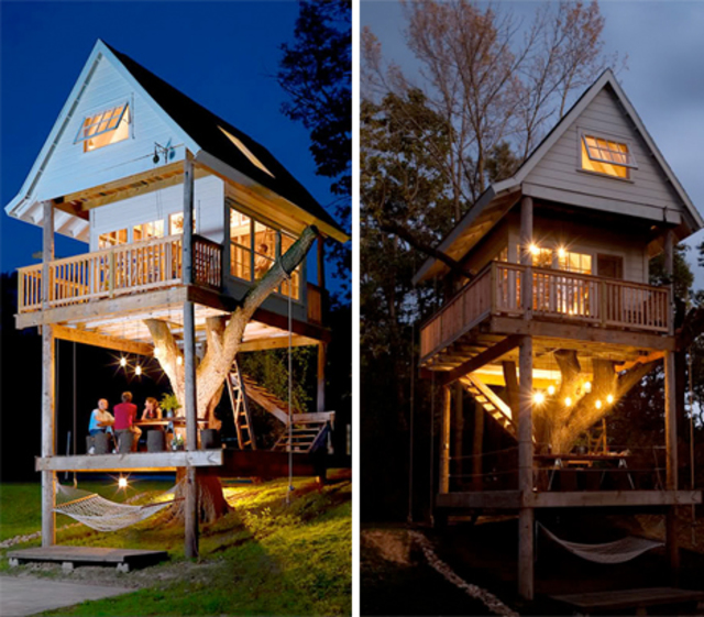 Three Story Backyard Treehouse Getaway Designs Ideas On Dornob