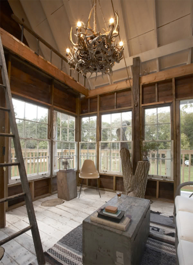 Rustic treehouse interior