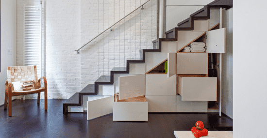 Manhattan Micro Loft storage stairs