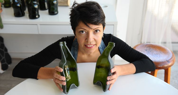 Upcycled wine bottle designer lucia bruni