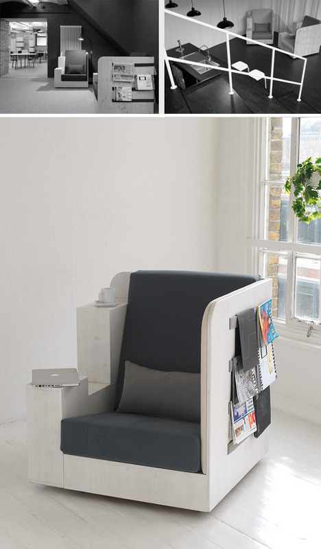 Reading Chair: Seat with Built-In Book & Magazine Shelves