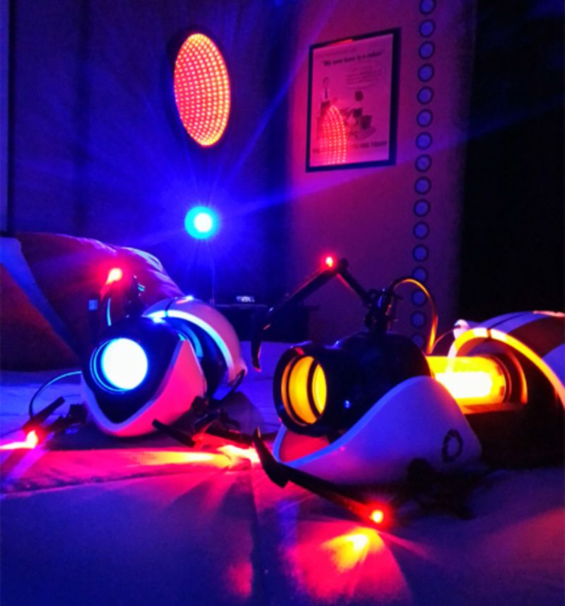 Portal bedroom game themed lights
