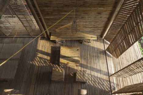 Vietnam low cost bamboo home from above