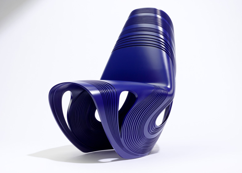 Zaha Hadid Kuki Chair warped vinyl plastic