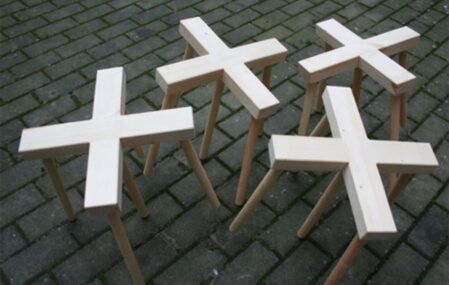 cross shaped stool set