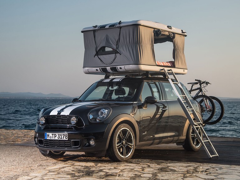 MINI Clubman Camp rooftop tent pop up