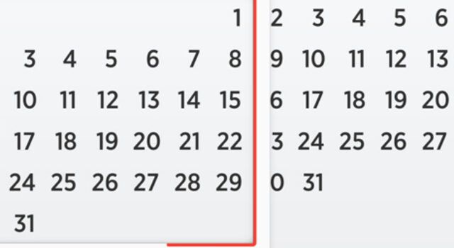 Adjustable infinite calendar