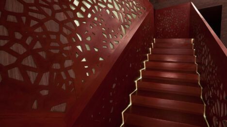 Villa Mallorca copper staircase detail