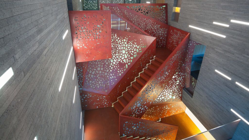 Villa Mallorca copper staircase installed