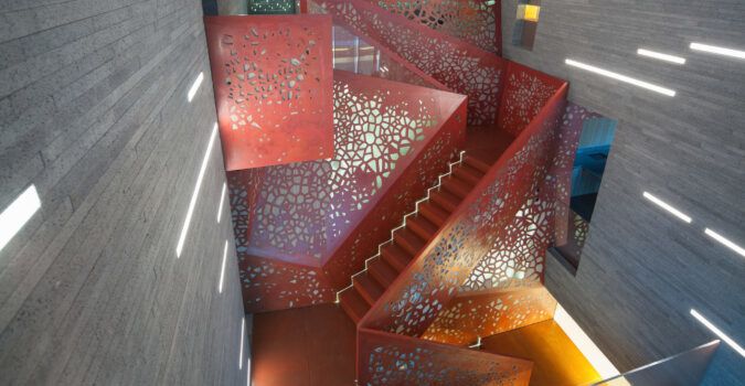 Villa Mallorca copper staircase installed