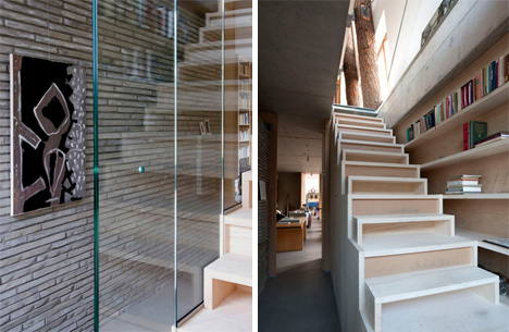 boxy stairs natural dune house netherlands