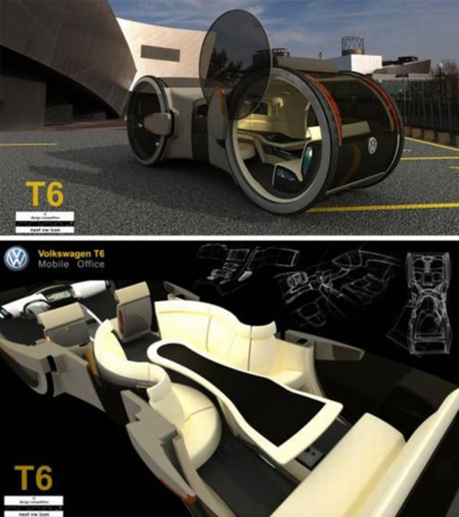 futuristic mobile board room car
