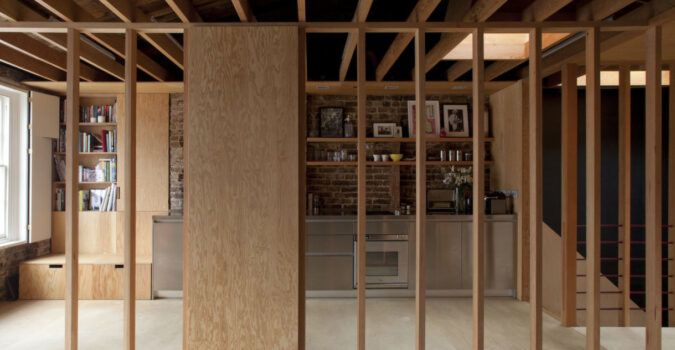 open timber frame interior