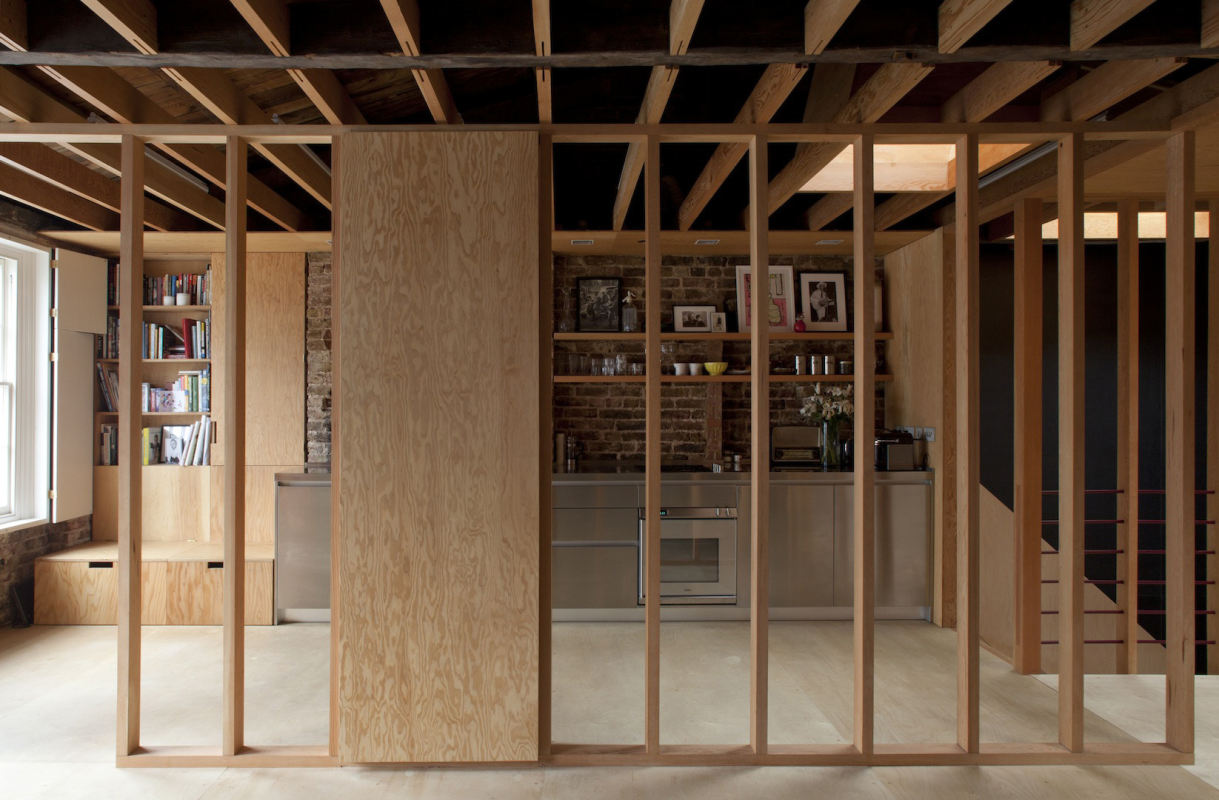 open timber frame interior