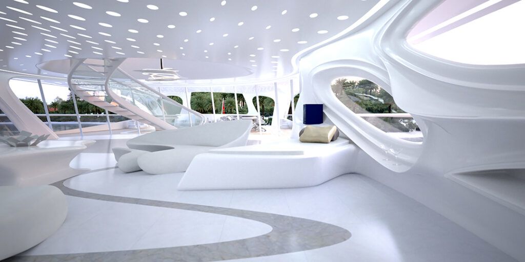 Circle Yacht Zaha Hadid lounge