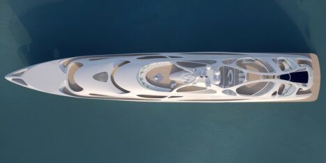 Circle Yacht Zaha Hadid overhead view