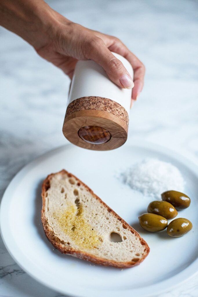 olive oil roller in use