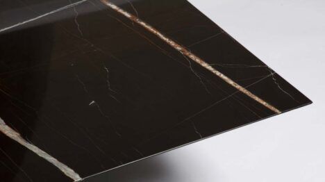 Lythos black marble table detail