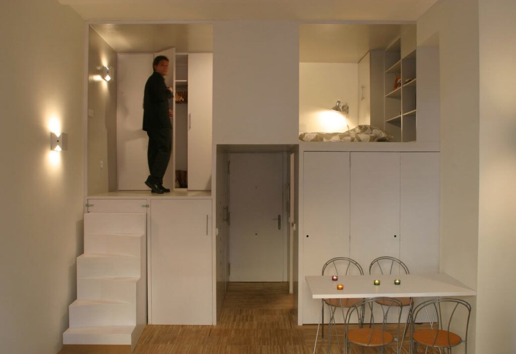 Office turned apartment storage