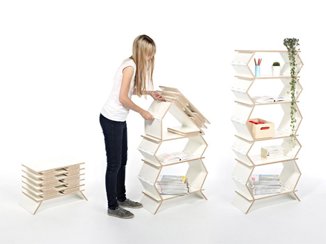 folding wooden bookshelves
