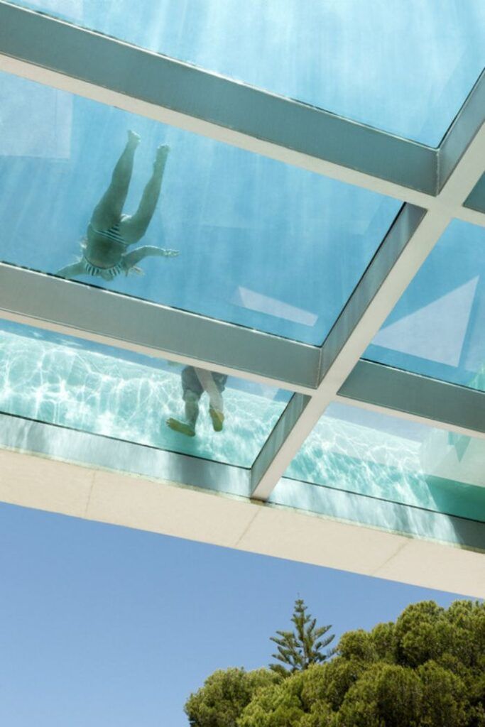 Glass Floor swimming pool design Luxury home