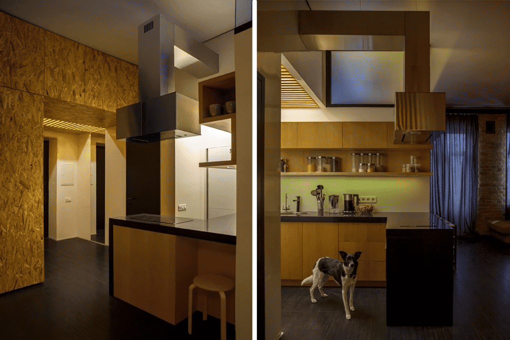 constant motion apartment modern kitchen