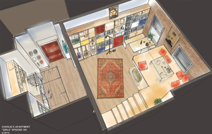 Girls Charlie's apartment layout