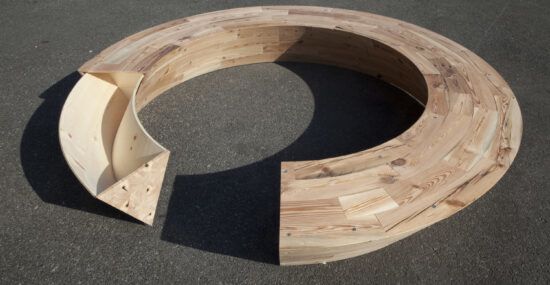round pine bench transforming