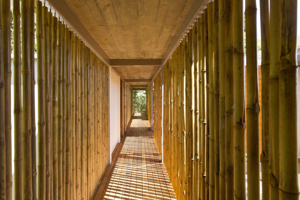 Flotanta House Costa Rica bamboo hallway