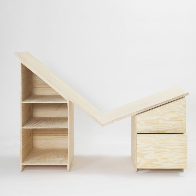 Plywood desk desk