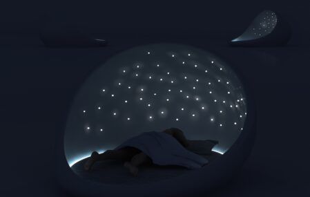 Cosmos bed in the dark