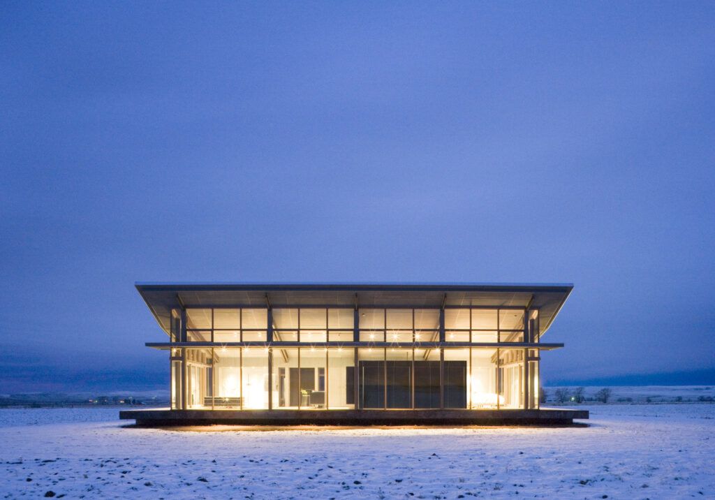 Glass farmhouse front facade