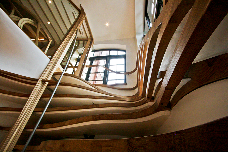 Atmos carved wooden stairs