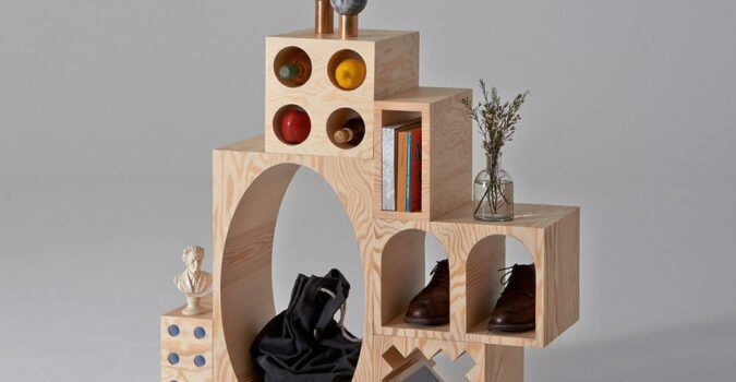 Stackable cut-out shelves ROOM Collection example