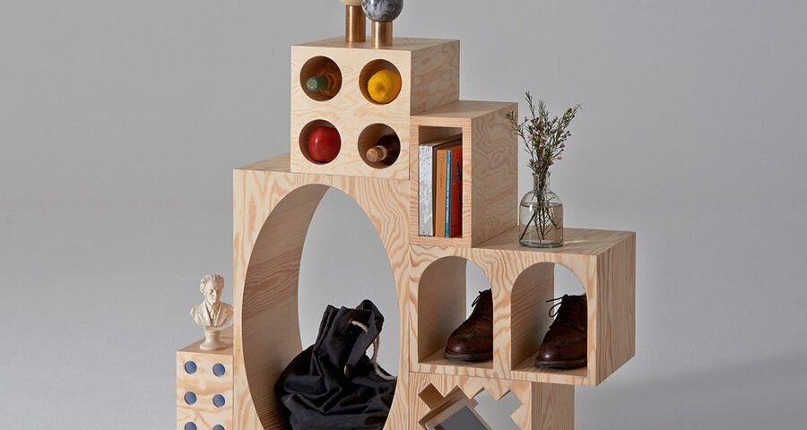 Stackable cut-out shelves ROOM Collection example