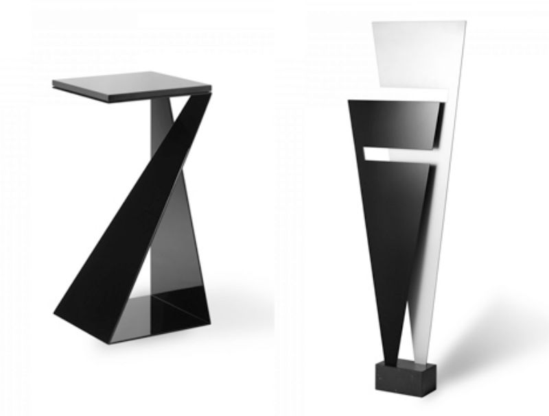 Triangulation sharp furniture table and lamp